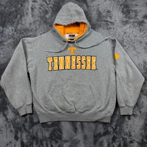 Colosseum Tennessee Hoodie Mens Large Gray Orange Volunteers Pullover Sweatshirt